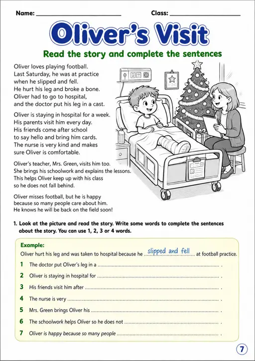 Cambridge Flyers - Oliver's Visit | Free Worksheet