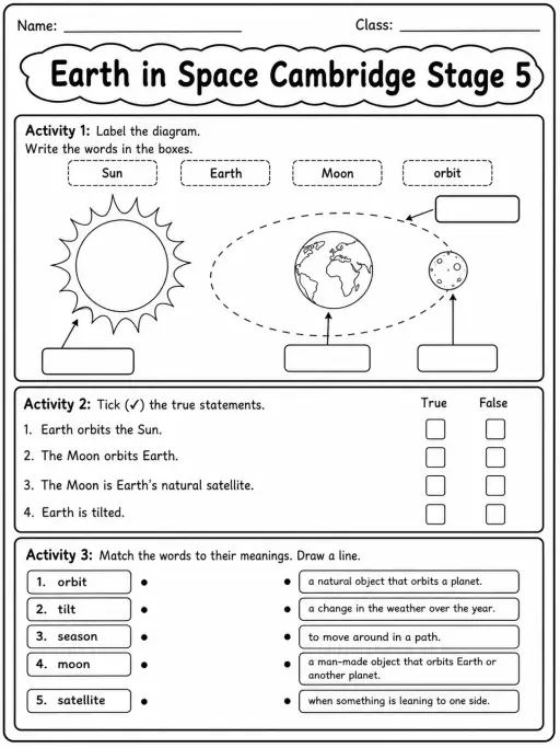 Earth in Space Cambridge Stage 5