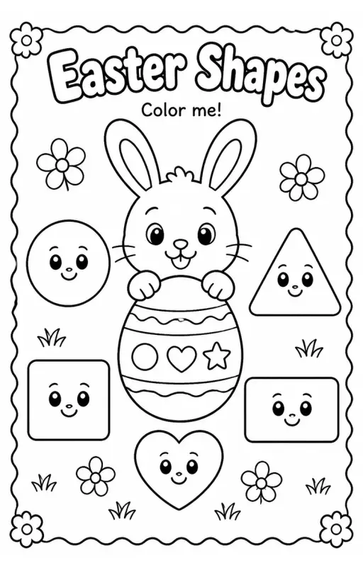 Easter Shapes Coloring Page