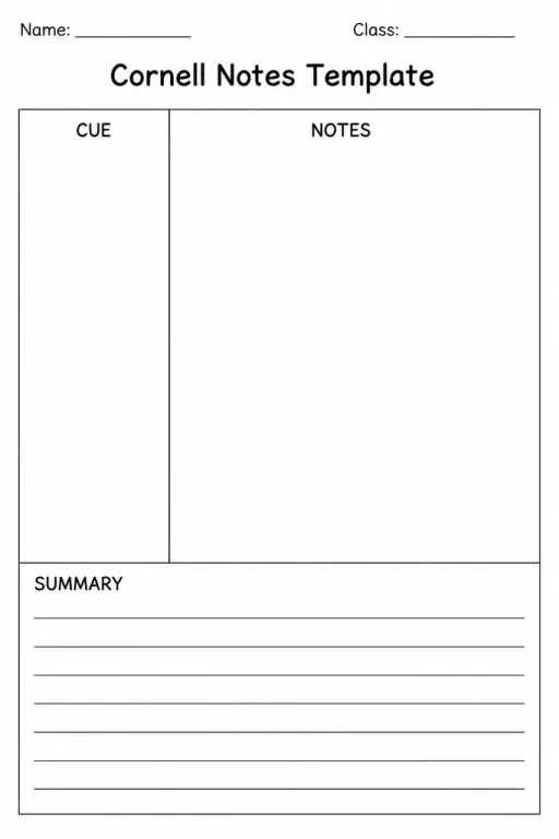 Cornell Notes Template