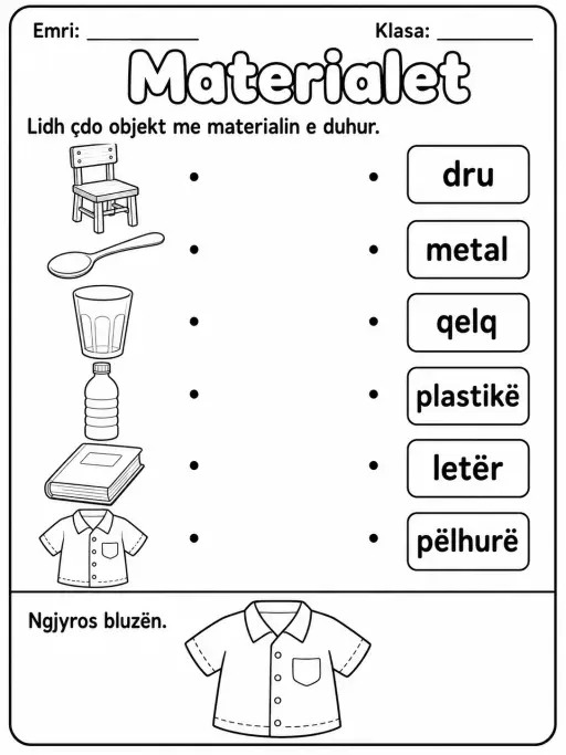 Materialet - Pako fletësh pune