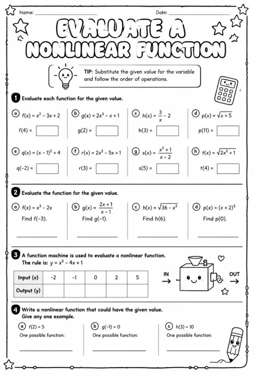 Evaluate a nonlinear function