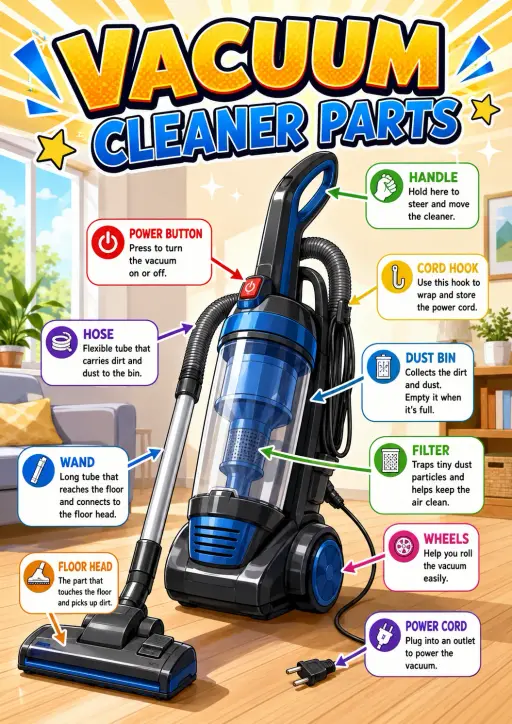 Vacuum cleaner parts Home Appliances Infographic