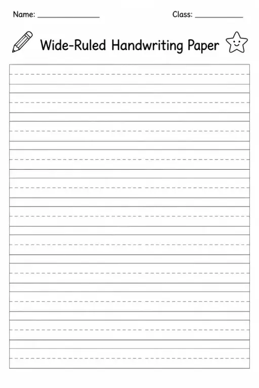Wide-Ruled Handwriting Paper