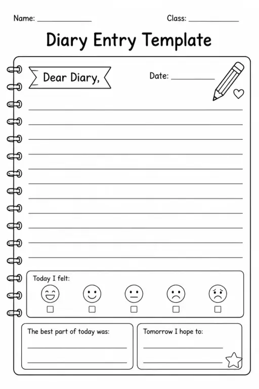 Diary Entry Template