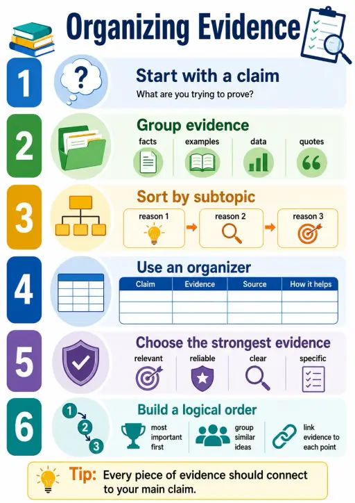 Organizing Evidence Research Infographic