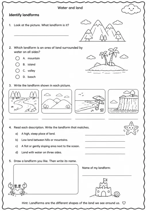 Identify landforms