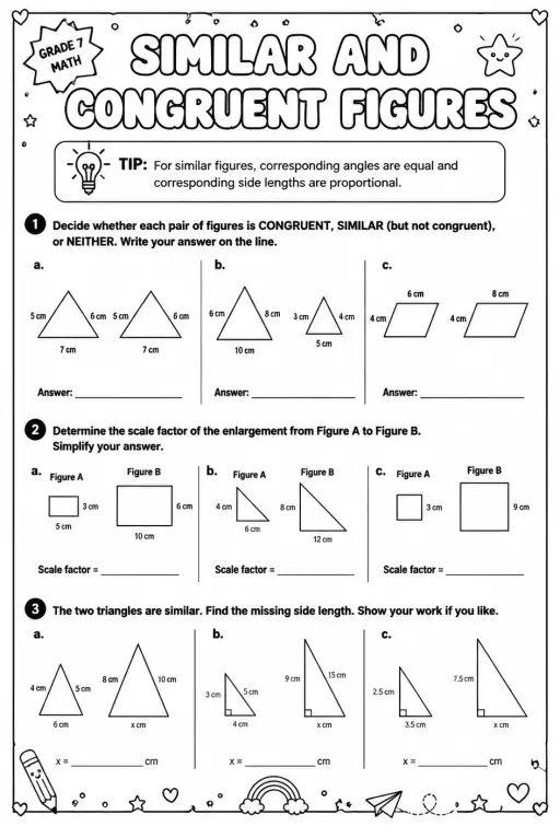 Similar and congruent figures