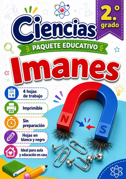 2.º grado - Imanes - Paquete de ciencias en español