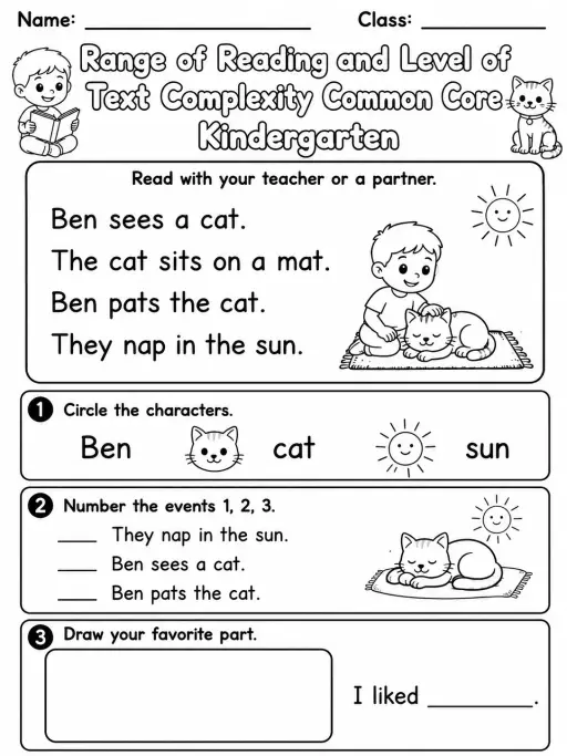 Range of Reading and Level of Text Complexity Common Core Kindergarten