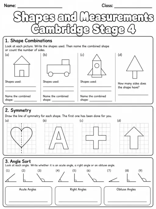 Shapes and Measurements Cambridge Stage 4