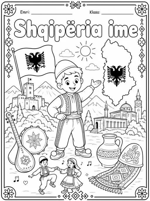 Shqipëria ime - Faqe ngjyrosjeje