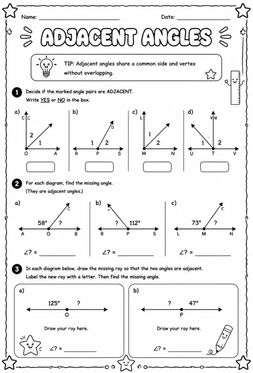 Adjacent angles