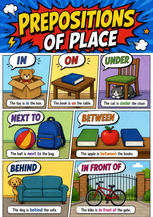 Prepositions of Place Infographic