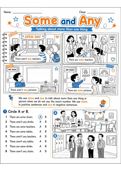 Some and Any Pack - 2 Worksheets | Grades 2-3