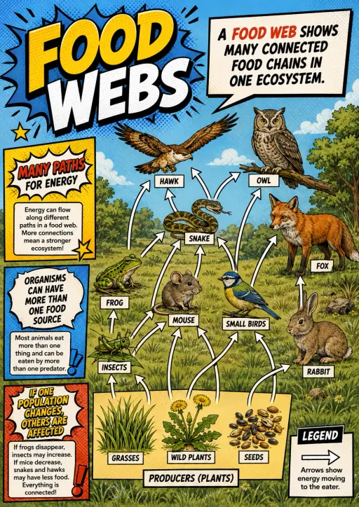 Food Webs Ecosystems Infographic