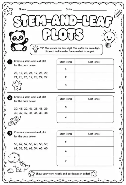 Create stem-and-leaf plots