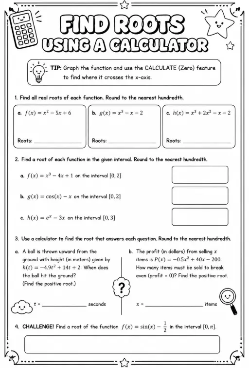 Find roots using a calculator