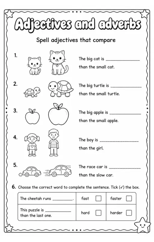 Spell adjectives that compare