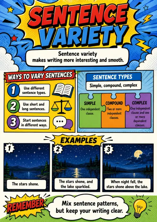 Sentence Variety Sentence Structure Infographic