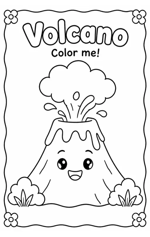 Volcano Coloring Pages
