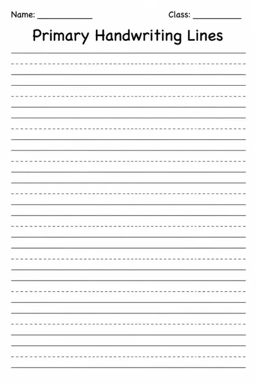 Primary Handwriting Lines