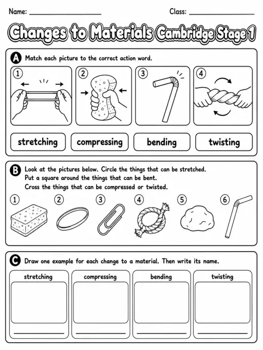 Changes to Materials Cambridge Stage 1