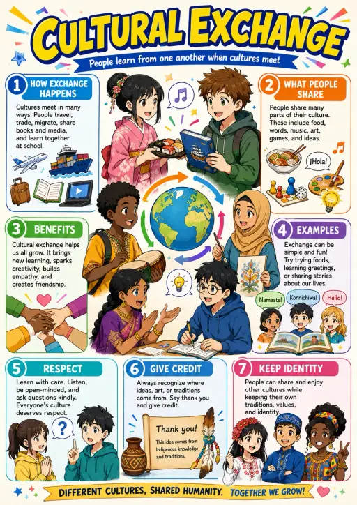 Cultural exchange Cultures Infographic