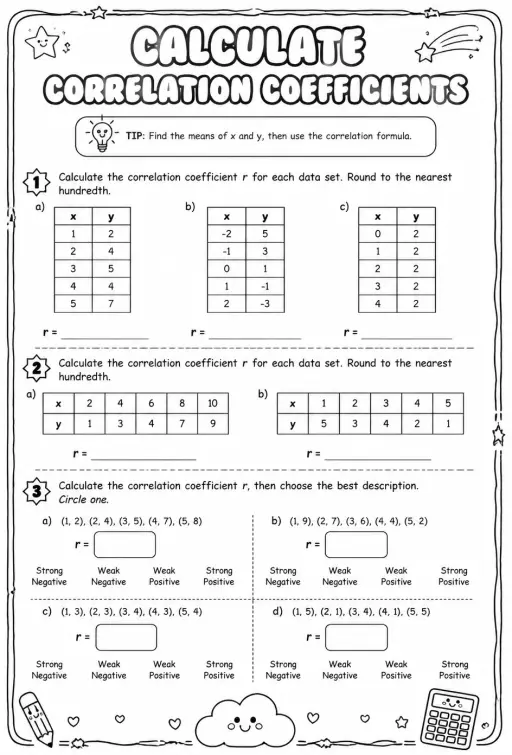 Calculate correlation coefficients