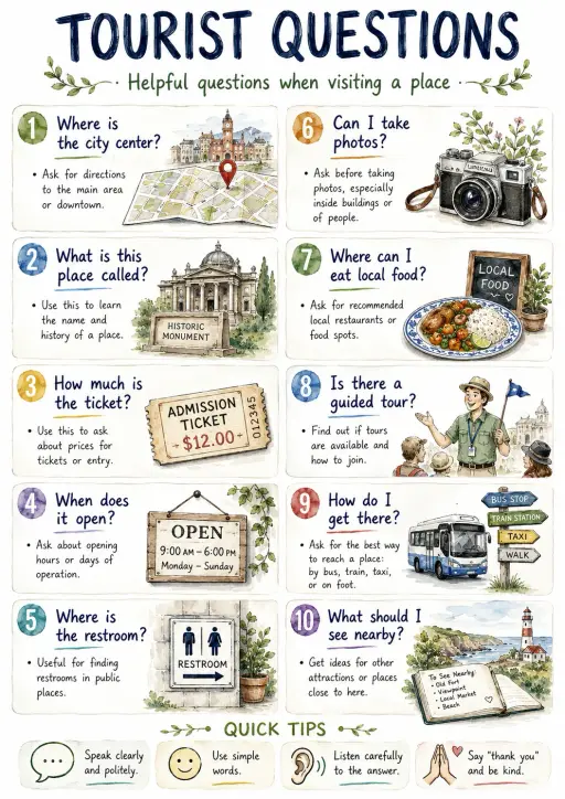 Tourist Questions Travel Infographic