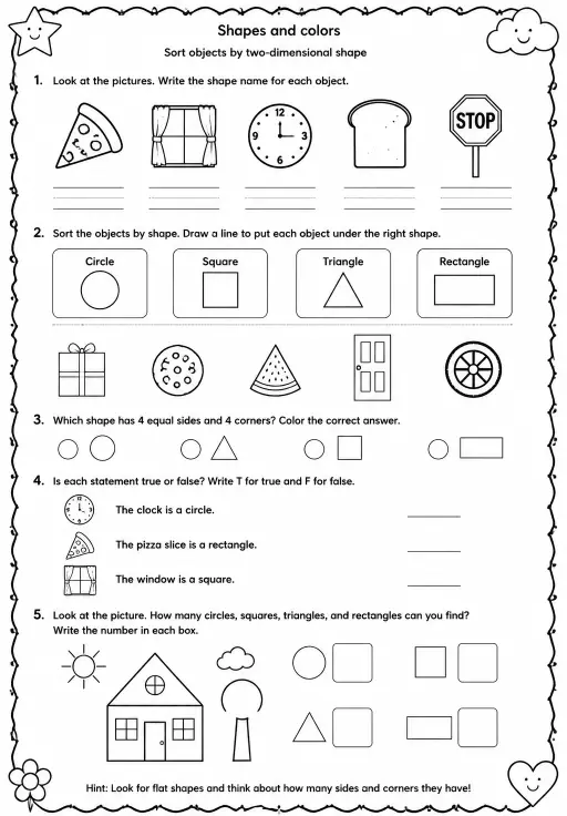 Sort objects by two-dimensional shape