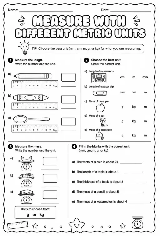 Measure with different metric units