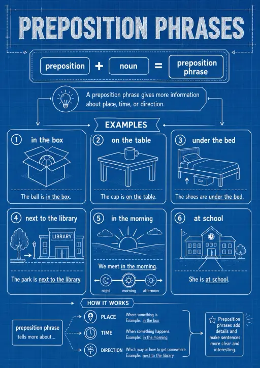 Preposition Phrases Prepositions Infographic