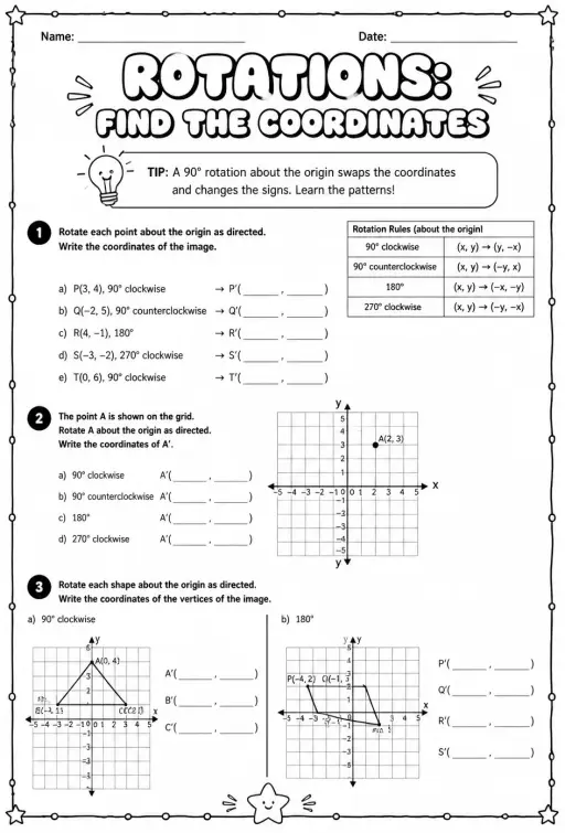 Rotations: find the coordinates