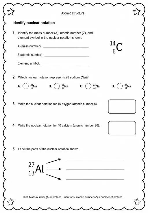 Identify nuclear notation