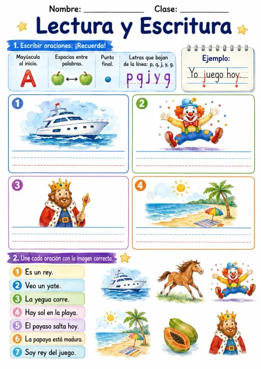 Spanish Letter Y Phonics Worksheets Pack