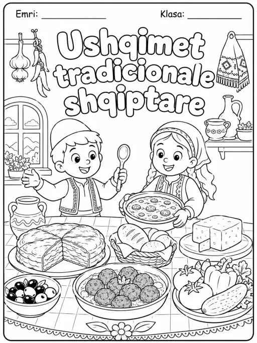 Ushqimet tradicionale shqiptare - Faqe ngjyrosjeje