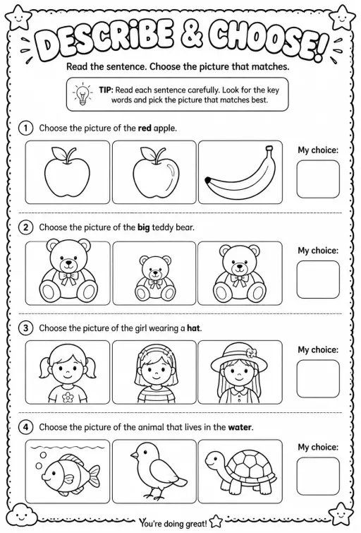 Choose the picture that matches the descriptive sentence