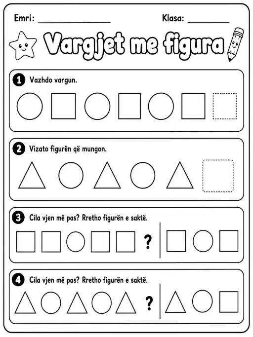 Vargjet me figura - Pako fletësh pune