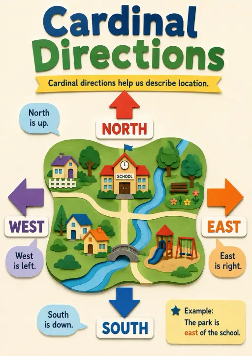 Cardinal directions Map Skills Infographic