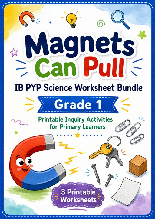 Magnets Can Pull Worksheets | Grade 1 PYP Science