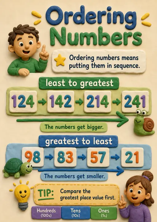Ordering Numbers Number Sense Infographic