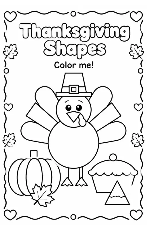 Thanksgiving Shapes Coloring Page