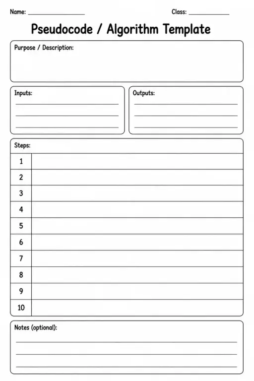 Pseudocode / Algorithm Template