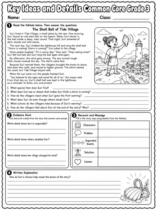 Key Ideas and Details Common Core Grade 3