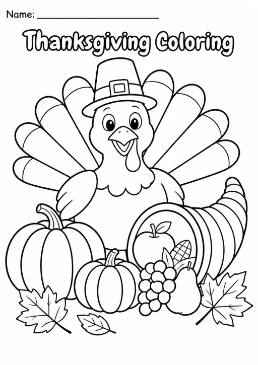 Thanksgiving Coloring Pages — Grade 3
