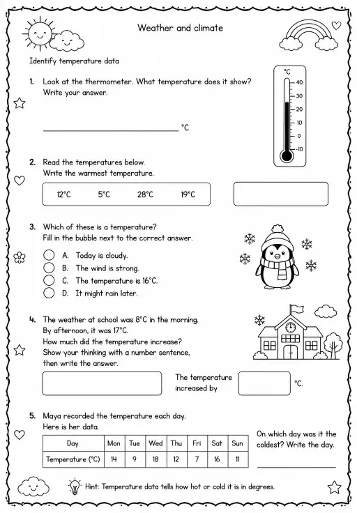 Identify temperature data