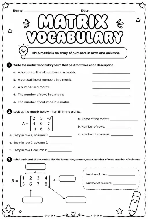 Matrix vocabulary
