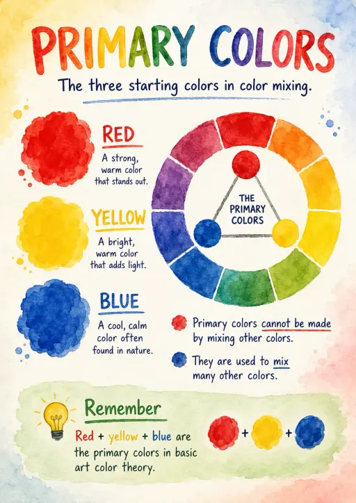 Primary Colors Color Theory Infographic