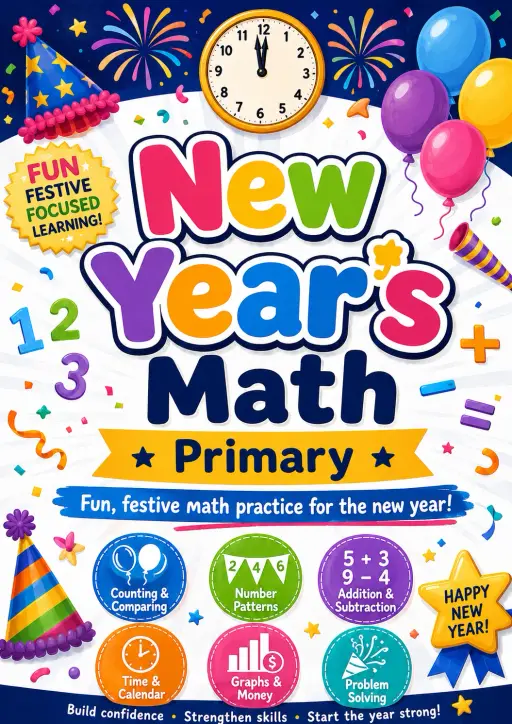 New Year's Math Worksheet Pack